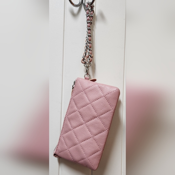 MY FLAT IN LONDON Westminster Pink Diamond Quilted Leather Wristlet/Clutch NWOT - Picture 3 of 16